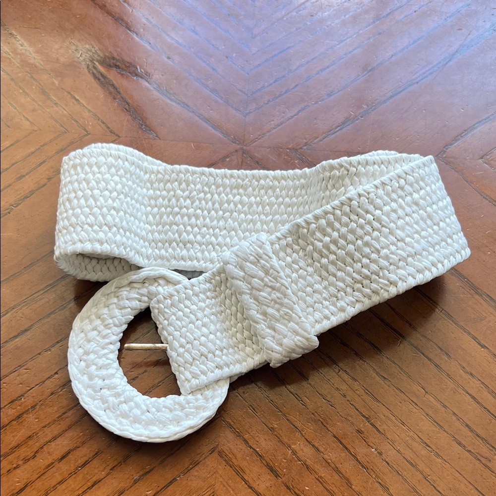 Vintage America White Textured Belt